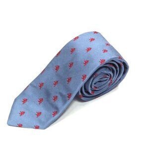 NWT BYRON Blue Royalty Red Lion Crest Nobility Thrones Men's Silk Neck Tie